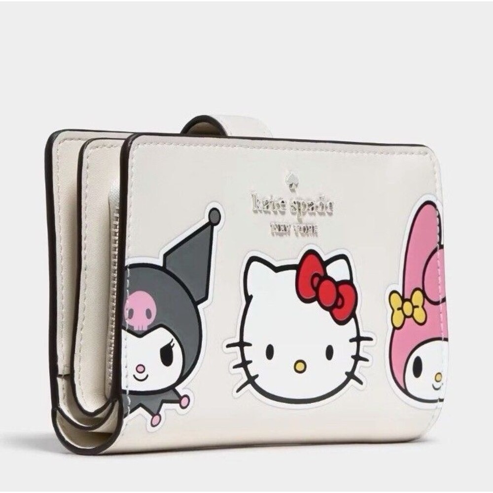 Kate Spade X Hello Kitty Friends MY MELODY Kuromi Medium Bifold Wallet KN892 NWT - Picture 2 of 4